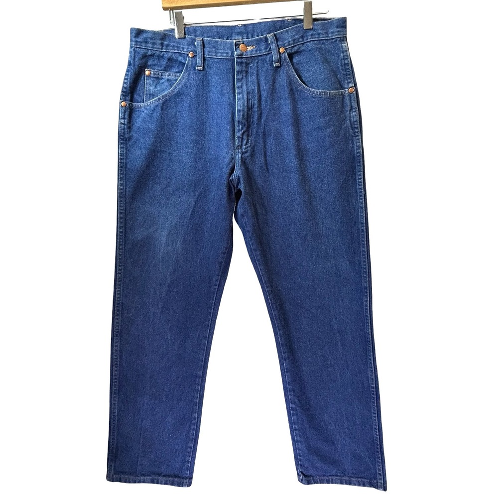 Wrangler Mens Regular Fit Straight Leg Jeans Blue Denim 31MWZPW 35x32